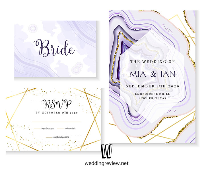 การ์ดแต่งงานสีม่วง