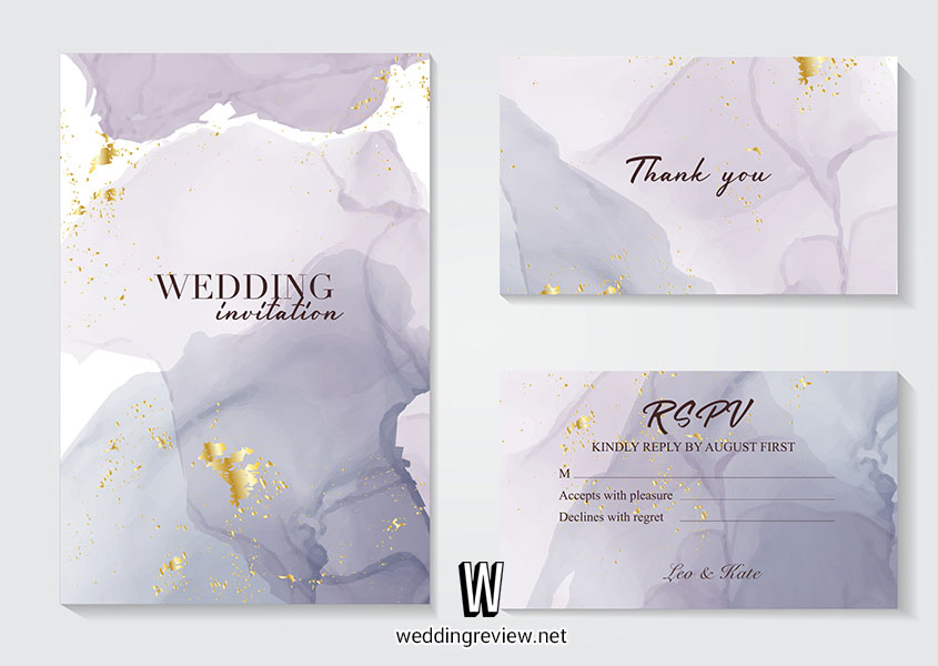 การ์ดแต่งงานสีม่วง