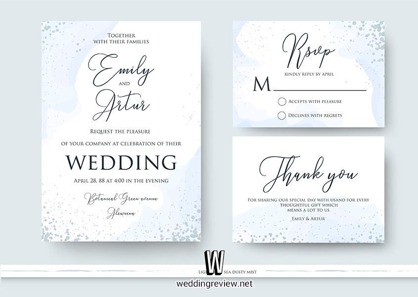 การ์ดแต่งงานสีฟ้า