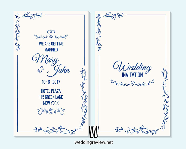 การ์ดแต่งงานสีฟ้า