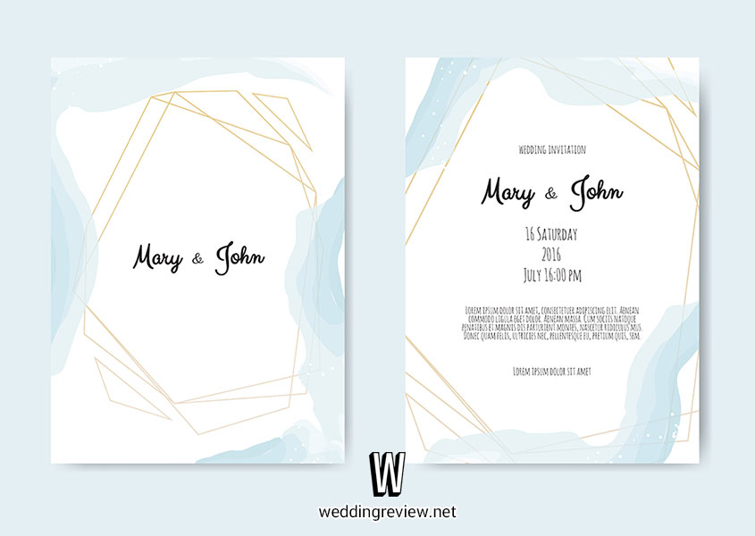 การ์ดแต่งงานสีฟ้า