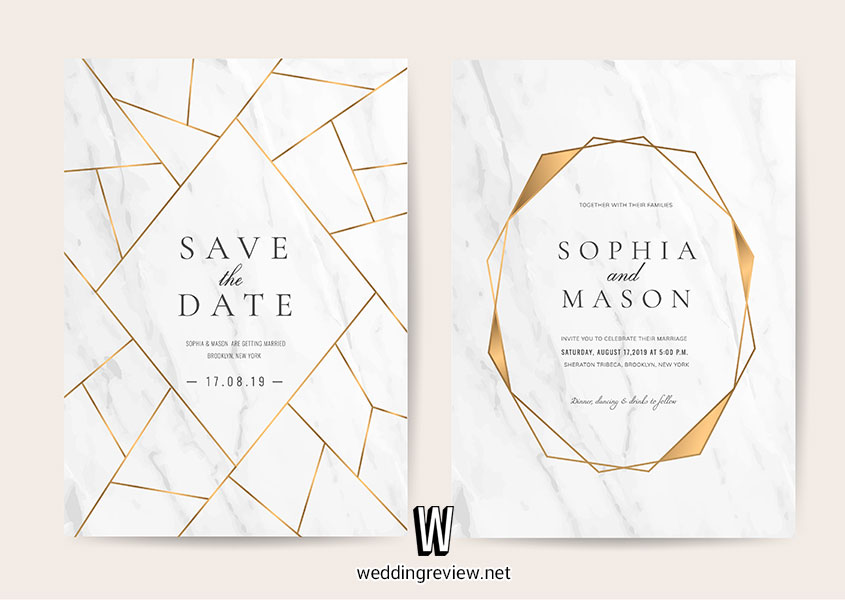 การ์ดแต่งงานลายหินอ่อน