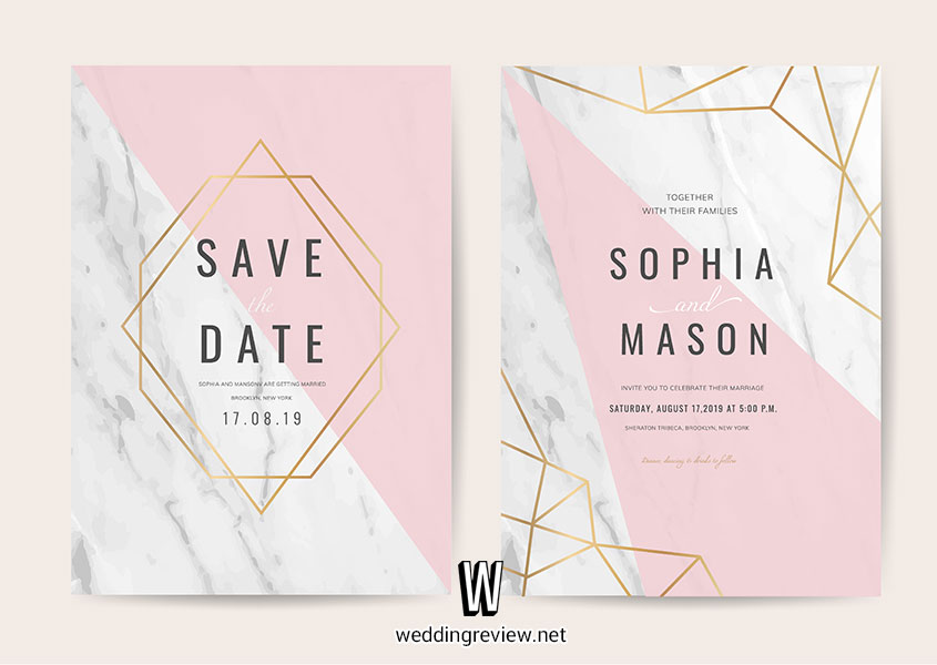 การ์ดแต่งงานลายหินอ่อน