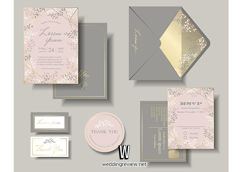 การ์ดแต่งงานสีชมพู