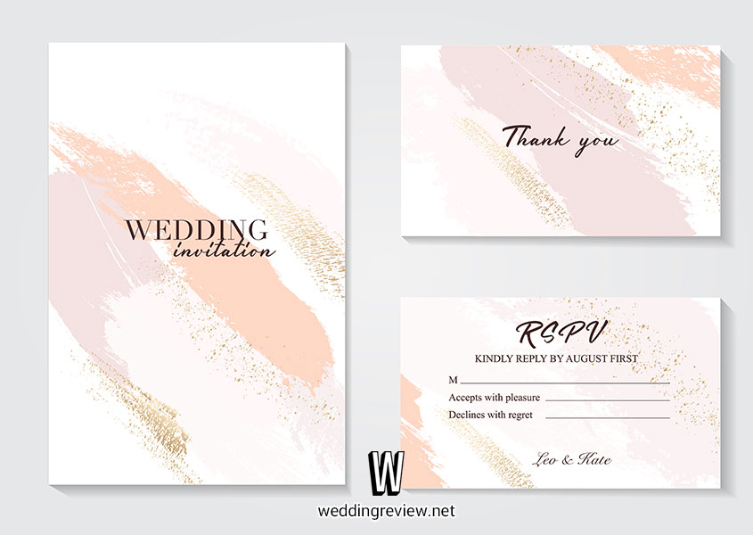 การ์ดแต่งงานสีชมพู