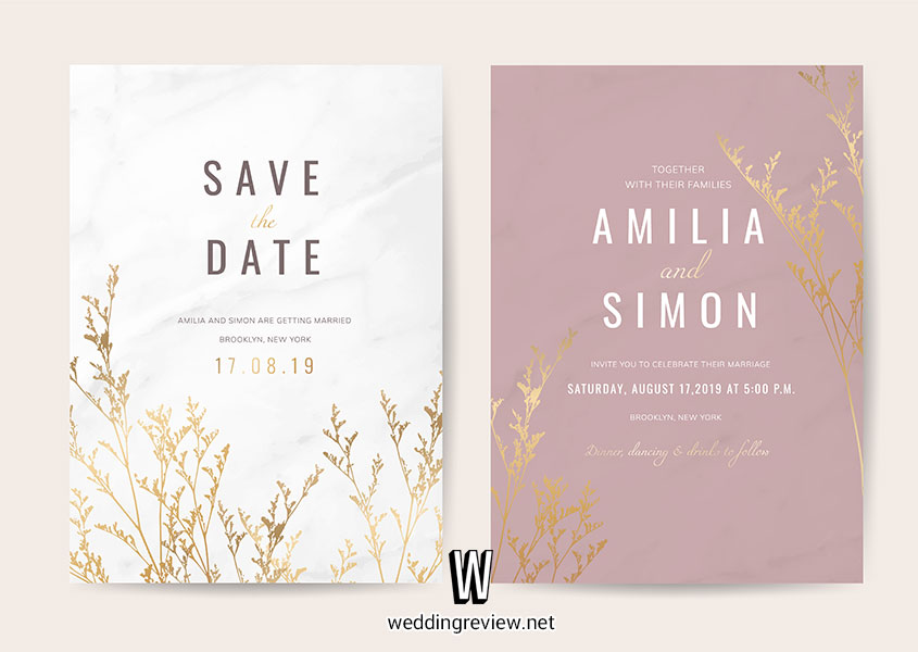 การ์ดแต่งงานสีชมพู