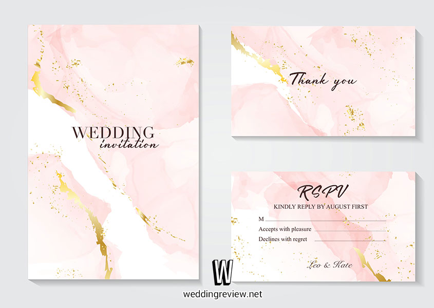 การ์ดแต่งงานสีชมพู