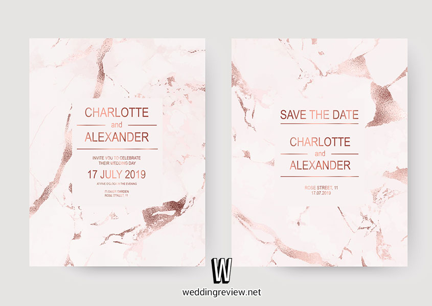 การ์ดแต่งงานสีชมพู