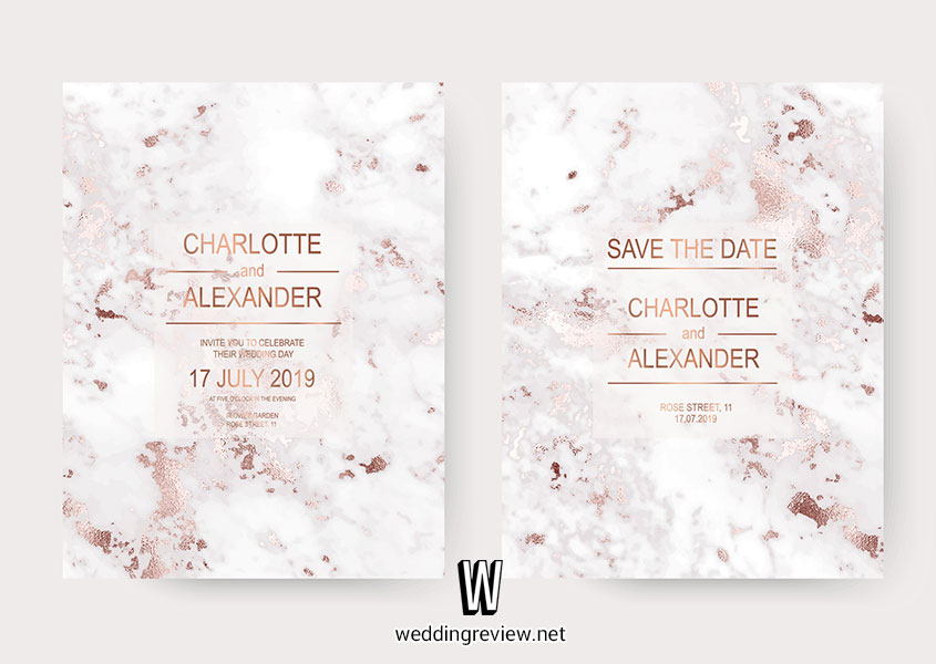 การ์ดแต่งงานสีชมพู