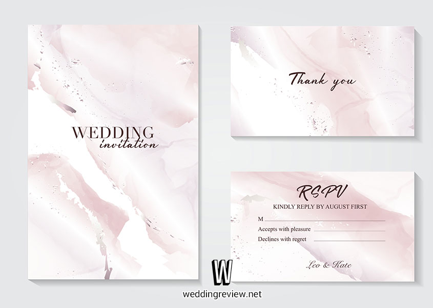 การ์ดแต่งงานสีชมพู