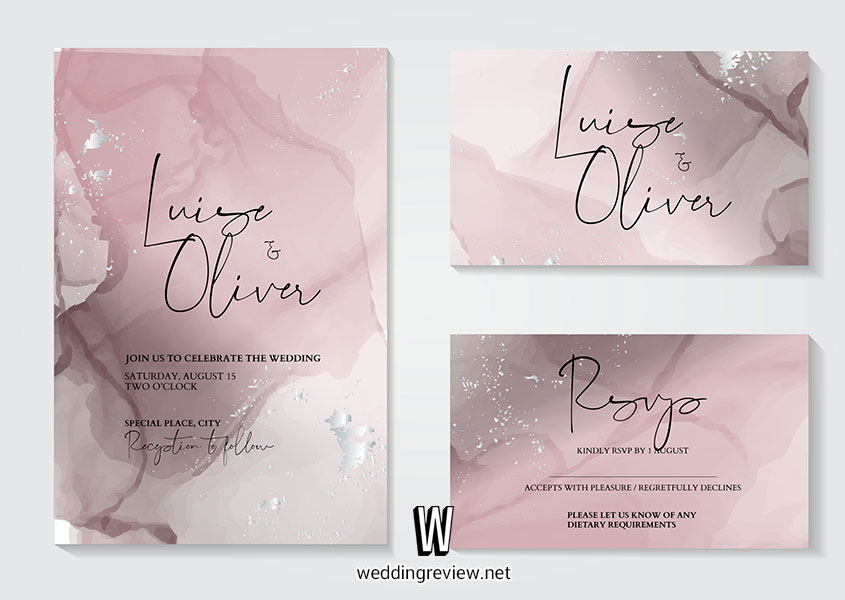 การ์ดแต่งงานสีชมพู