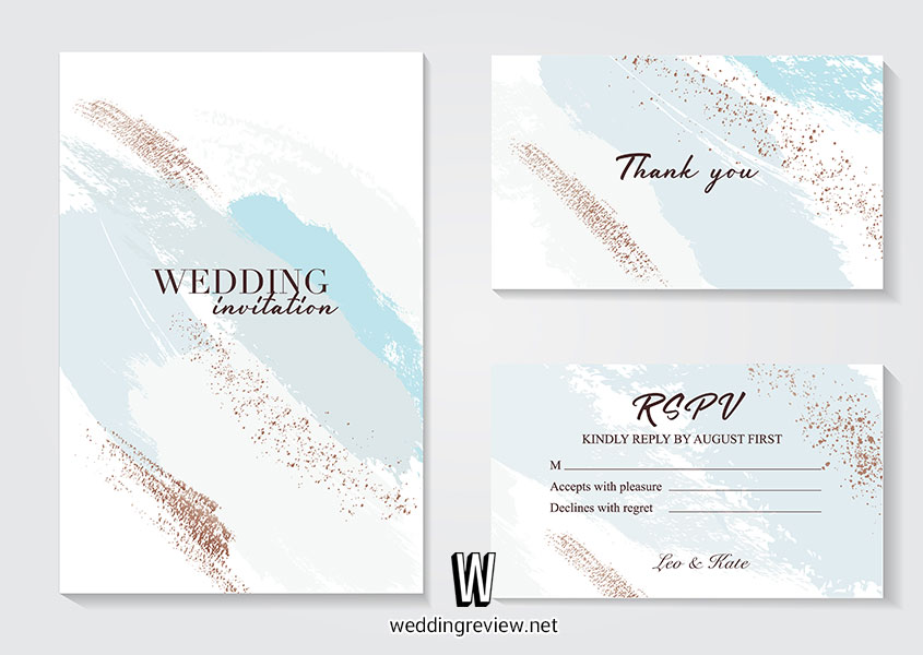 การ์ดแต่งงานสีฟ้า