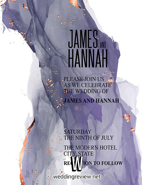 การ์ดแต่งงานสีม่วง