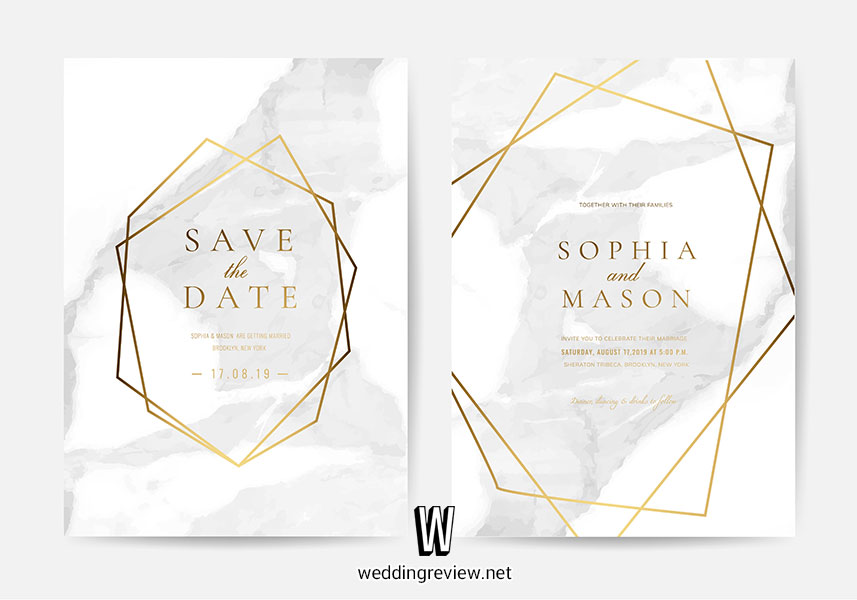 การ์ดแต่งงานสีเทา