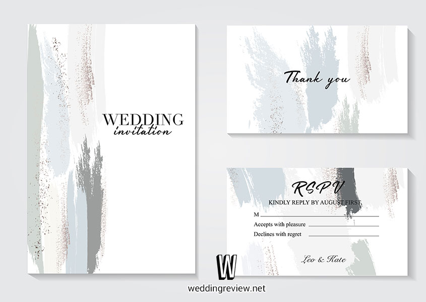 การ์ดแต่งงานสีเทา