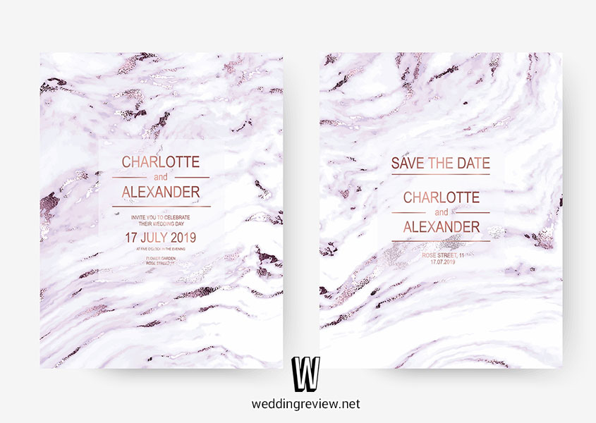 การ์ดแต่งงานสีม่วง