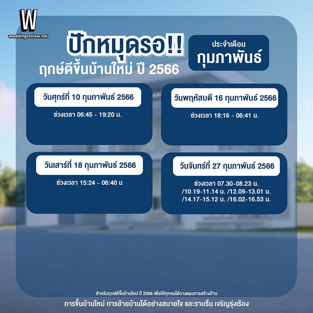 ปักหมุดรอ! ฤกษ์ดีขึ้นบ้านใหม่ ปี 2566