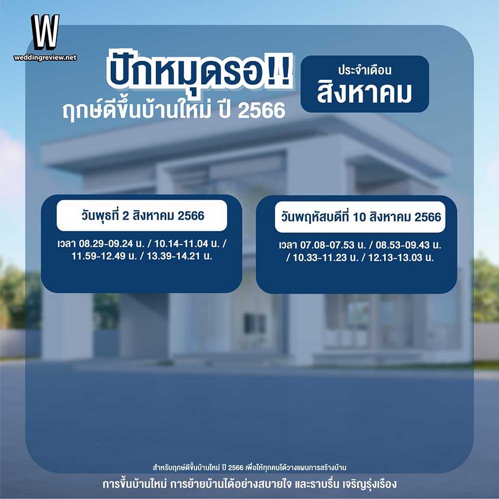 ปักหมุดรอ! ฤกษ์ดีขึ้นบ้านใหม่ ปี 2566