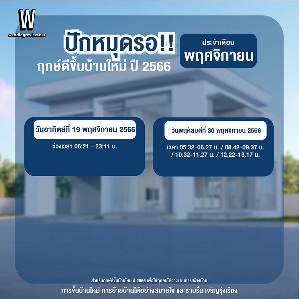 ปักหมุดรอ! ฤกษ์ดีขึ้นบ้านใหม่ ปี 2566