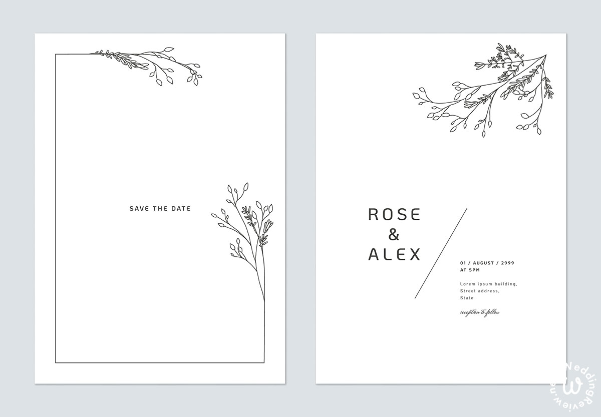 20 แบบ การ์ดแต่งงาน มินิมอล เรียบเก๋ ถูกใจ เข้ากับธีมงานแต่ง