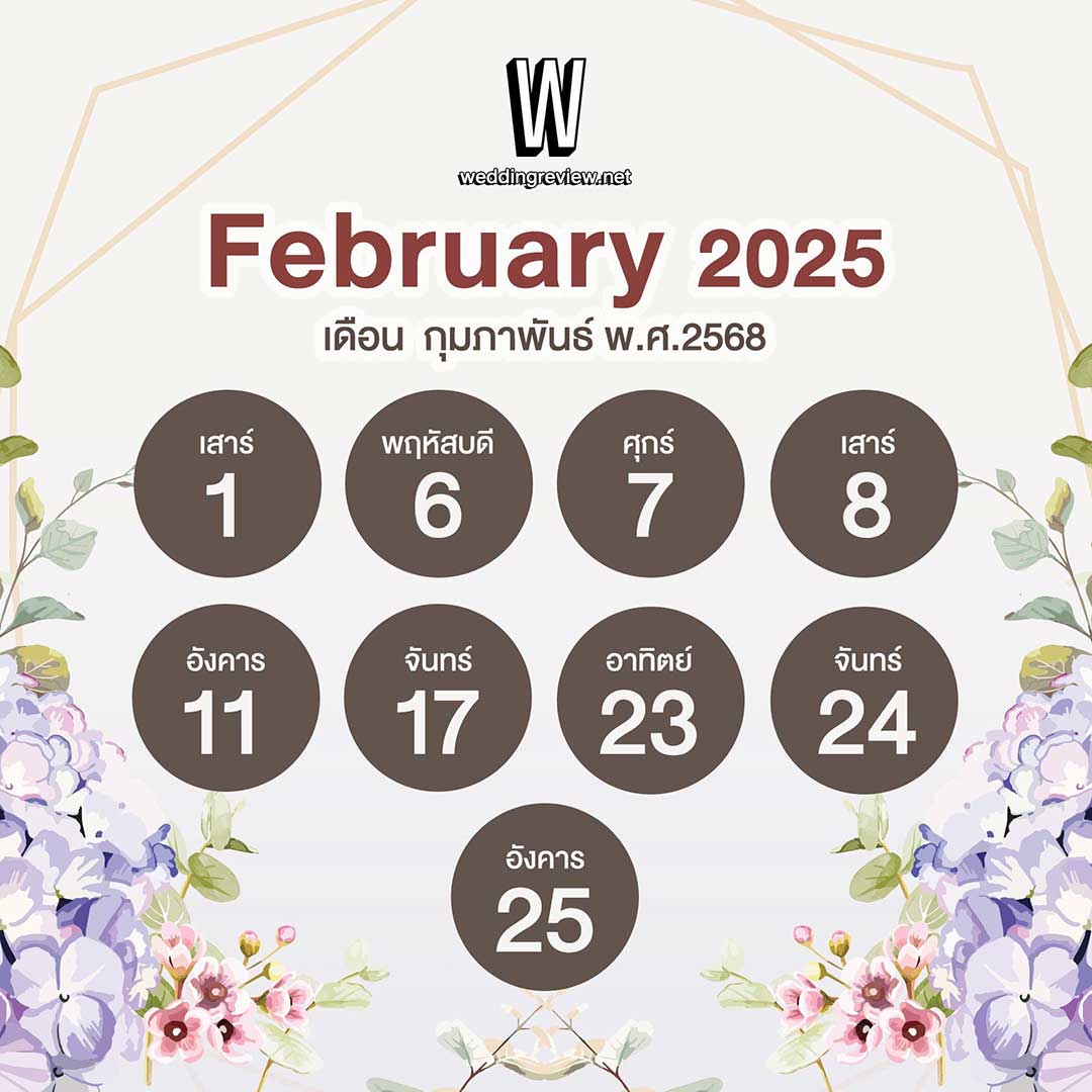 “ฤกษ์ดี ปี 2568” ฤกษ์แต่งงานและฤกษ์มงคล เล็งวันเริ่มต้นใหม่!